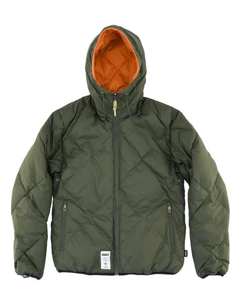 Addict Downstate Jacket Quilted Hooded Warm Coat Olive Green  Preview